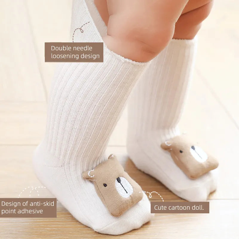 Cute Baby Socks - Soft Cotton Bear Cat Elephant Anti-Slip Soled Newborn Toddler Socks by I LOVE DADDY & MUMMY