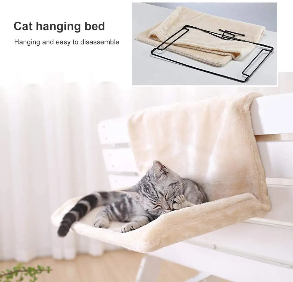 Hanging Cat Bed with Metal Frame – Cozy Radiator Hammock for Cats