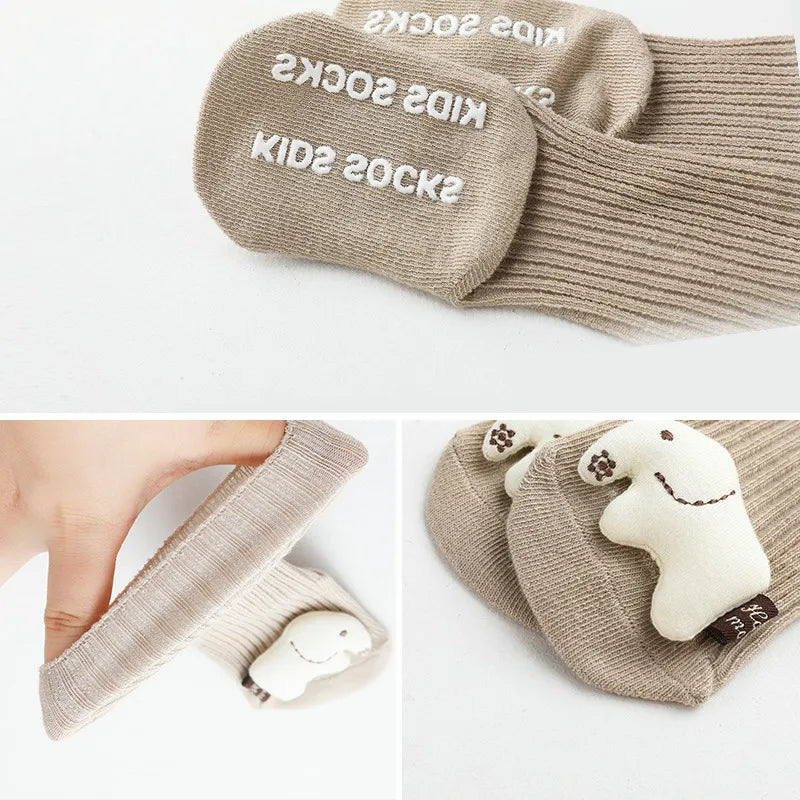 Cute Baby Socks - Soft Cotton Bear Cat Elephant Anti-Slip Soled Newborn Toddler Socks by I LOVE DADDY & MUMMY