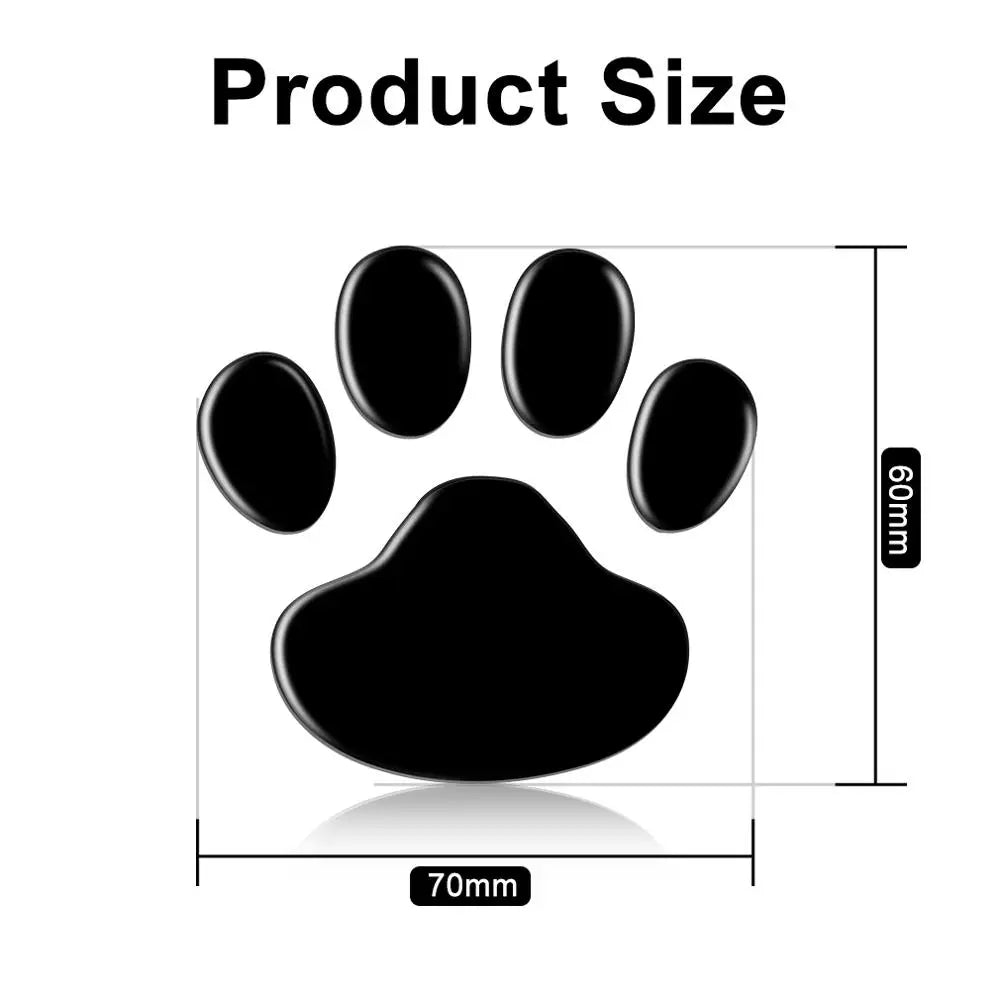 Set of 3D Animal Paw Car Stickers - Foot Prints Decal for Auto and Motorcycle