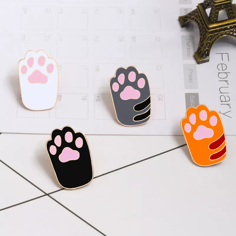 Cartoon Cat Foot Brooch - Colorful Lapel Pin