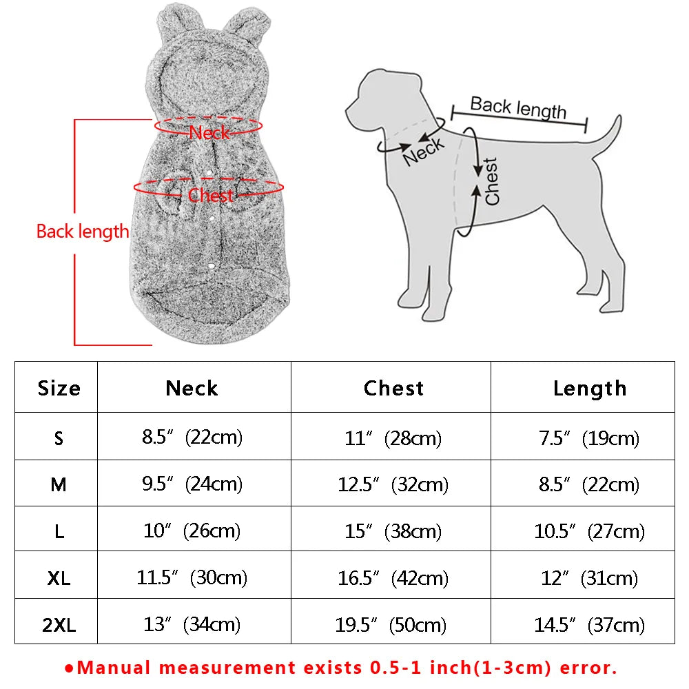 Warm Cat Clothes Winter Coat Jacket for Small to Medium Dogs and Cats - Soft Fleece Material, Sizes S-2XL