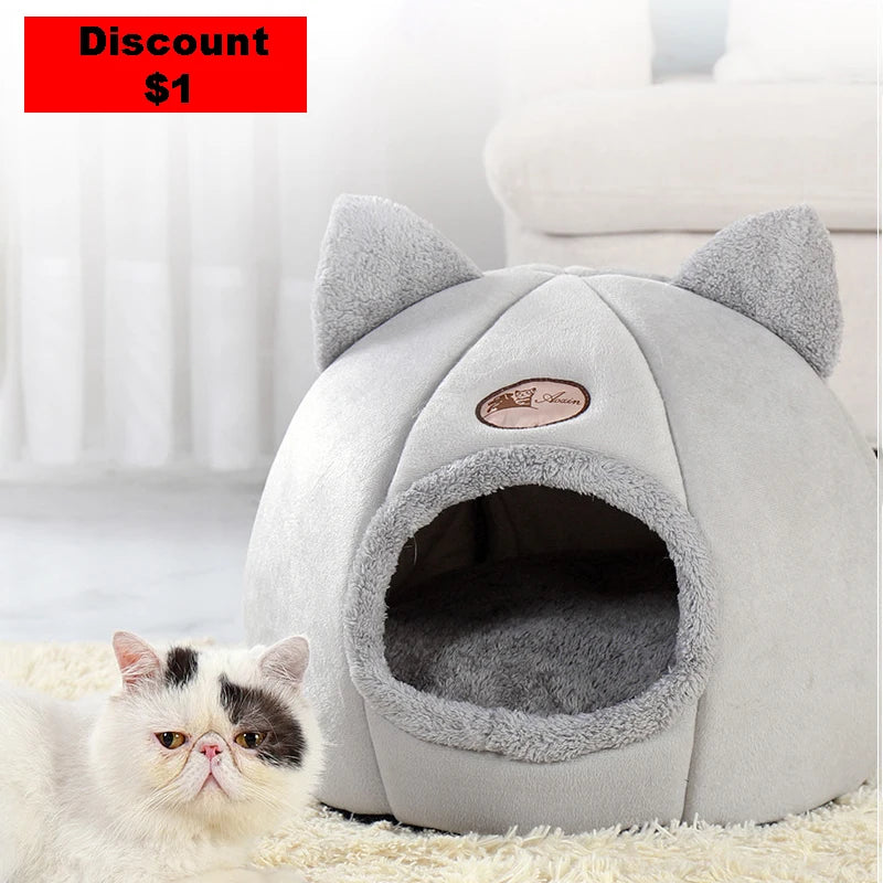 Deep Sleep Cat Bed - Cozy Winter Comfort for Your Feline Friend