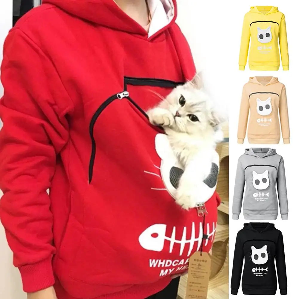 Pet Lover's Hoodie with Cuddle Pouch: Kangaroo Style