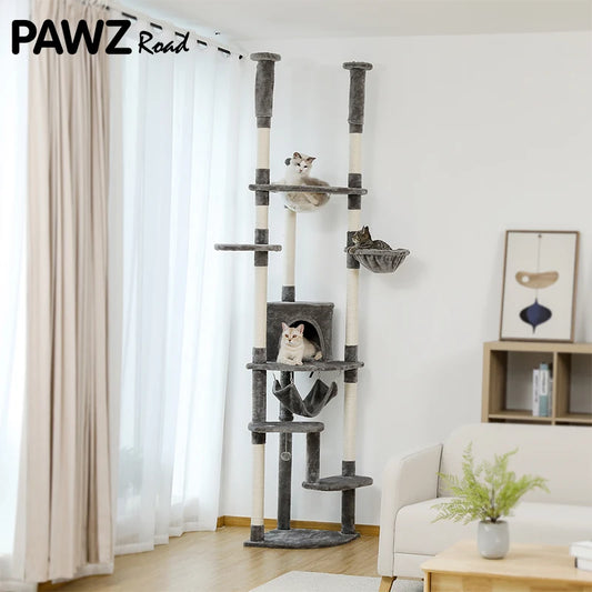 236-258CM Cat Tree Ceiling to Floor Adjustable Height