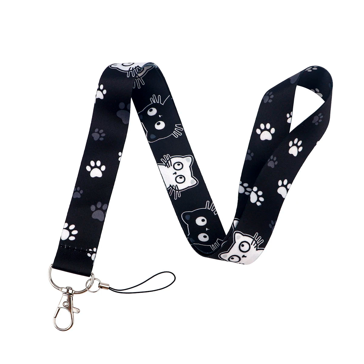 Kawaii Cat Credential Holder - Cute Cat Paw Lanyard for Keys and ID Cards