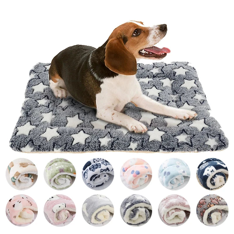 Ultra Soft Plaid Pet Cushion – Cozy Coral Velvet Bed for Dogs and Cats