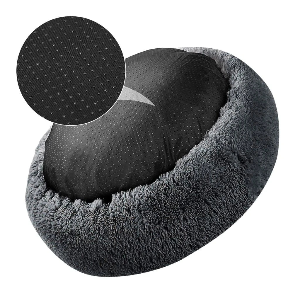 Plush Donut Pet Bed: Large Round Basket Desig