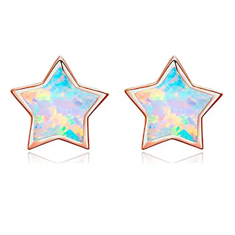 Sparkly Stud Earrings with Colorful Crystals - Unicorn, Cat, Butterfly, Rainbow, Heart, Star