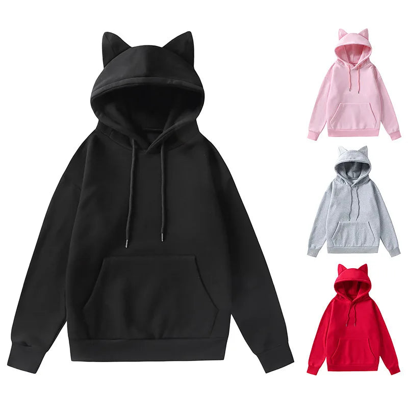 Unisex Cat Ears Hoodie Sweater Pullover - Cute & Fashionable for Men and Women