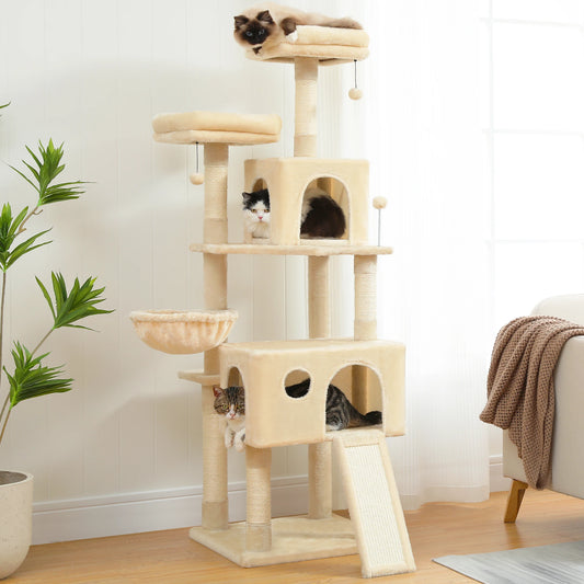 Premium Multi-Level Cat Tree: Natural Sisal Scratching Posts