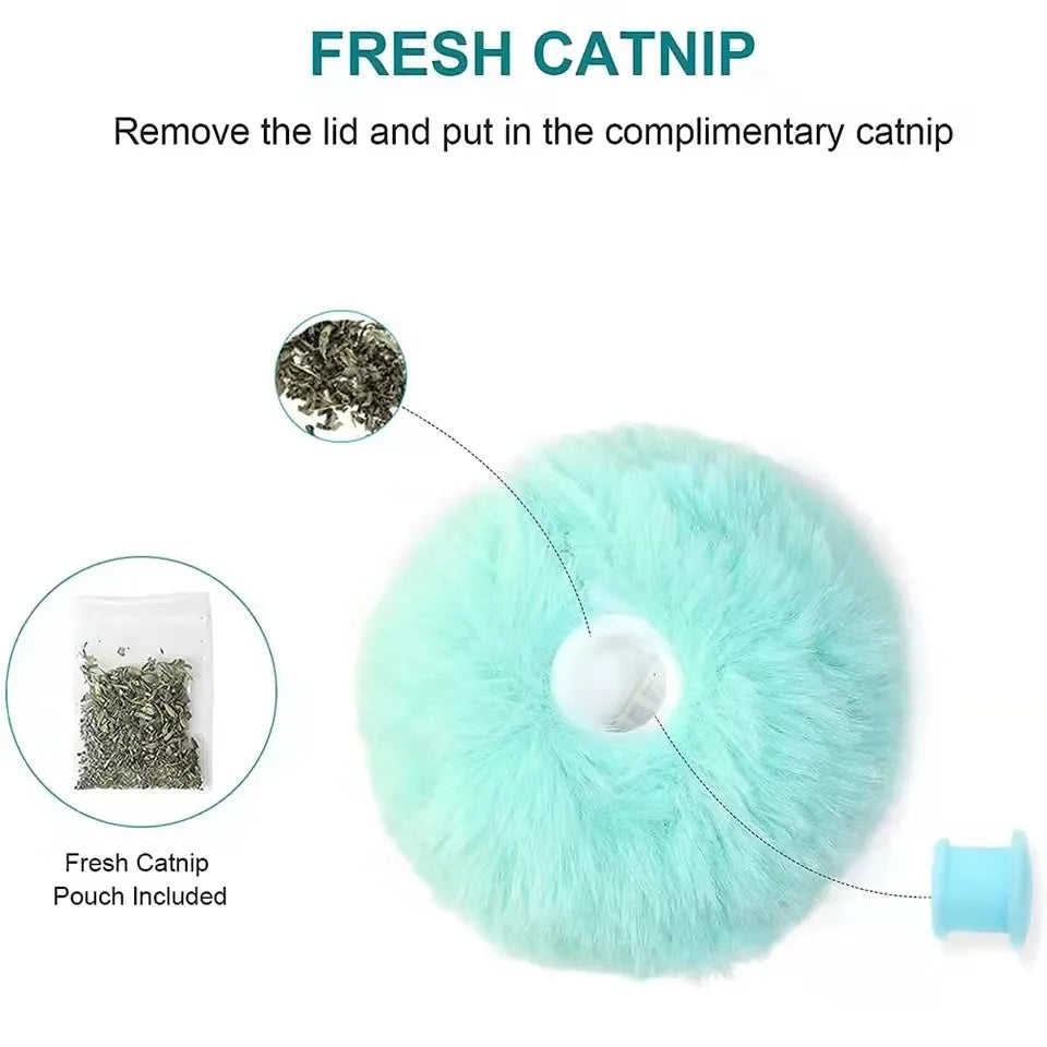 Smart Cat Toy Ball - Interactive Plush Electric Catnip Training Toy with Realistic Sounds
