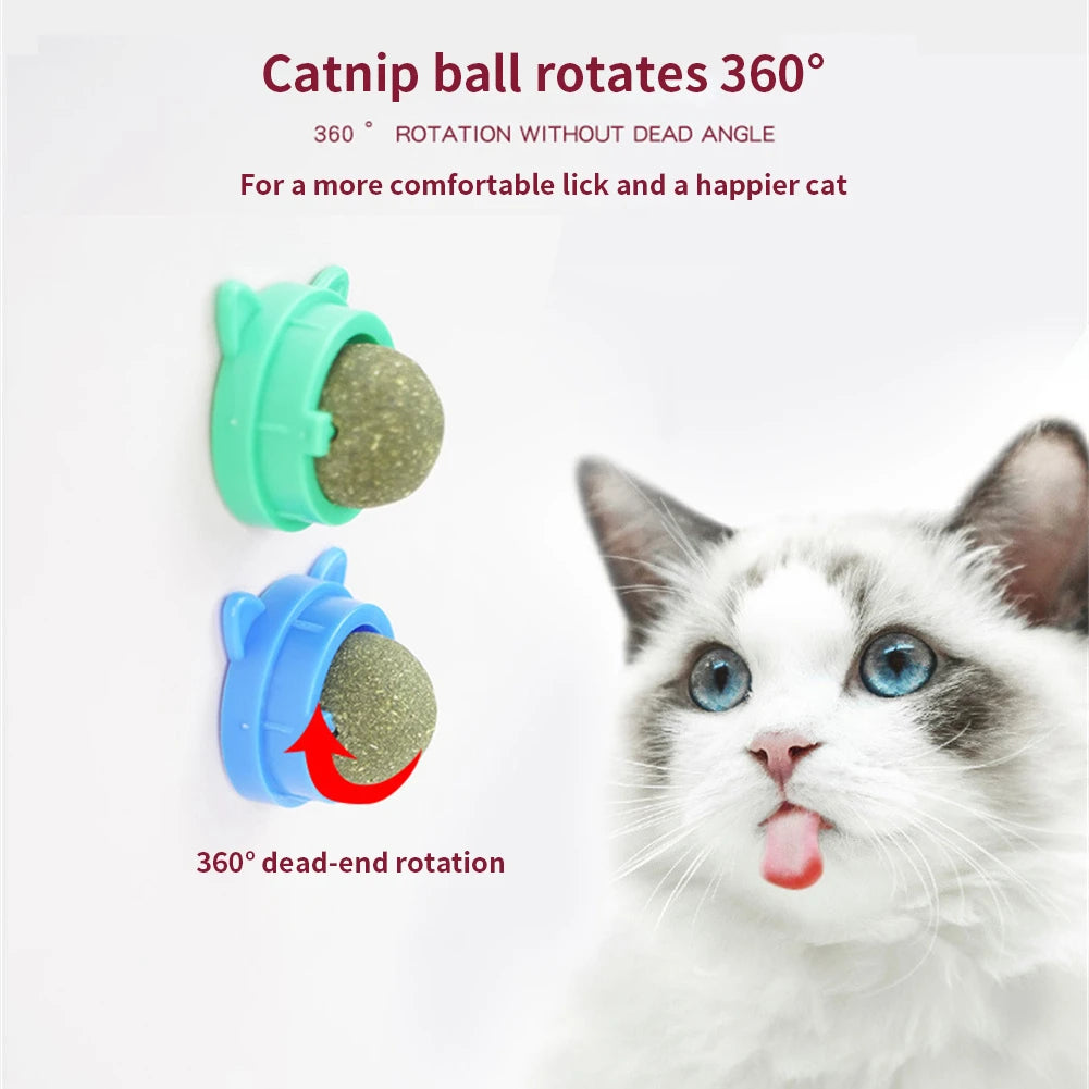 Catnip Wall Ball: Minty Licking Snack for Cats