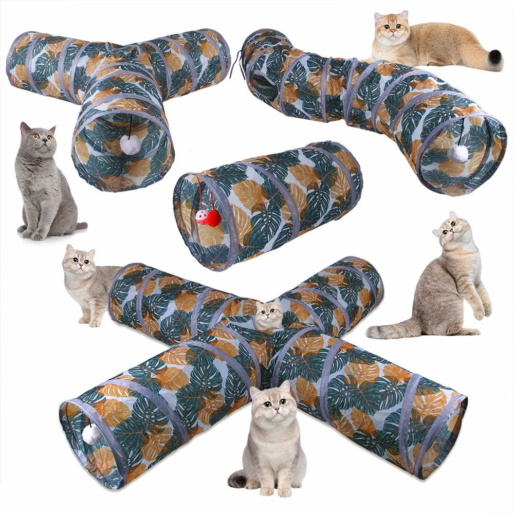 Foldable Pet Tunnel - Interactive Fun Toy for Cats, Puppies, Kittens, and Rabbits