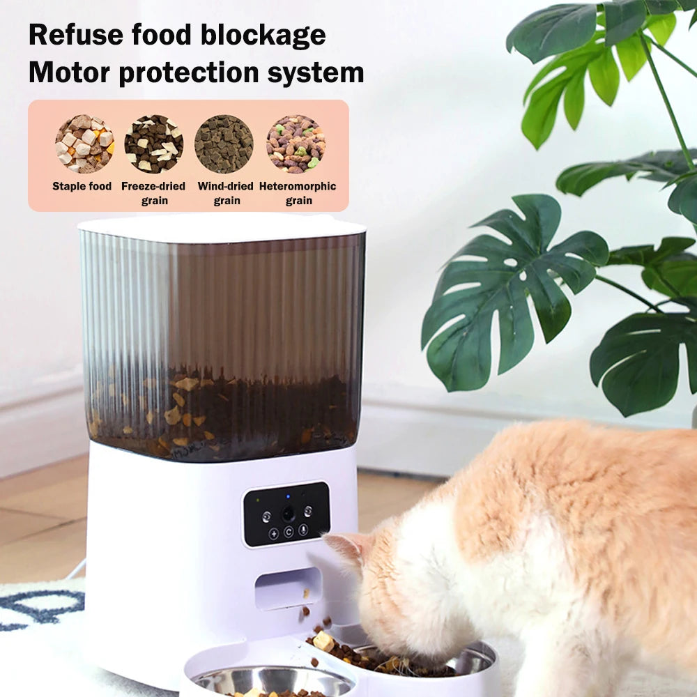 5L Automatic Feeder with WiFi and HD Camera - Smart Interactive Pet Food Dispenser for Cats & Dogs