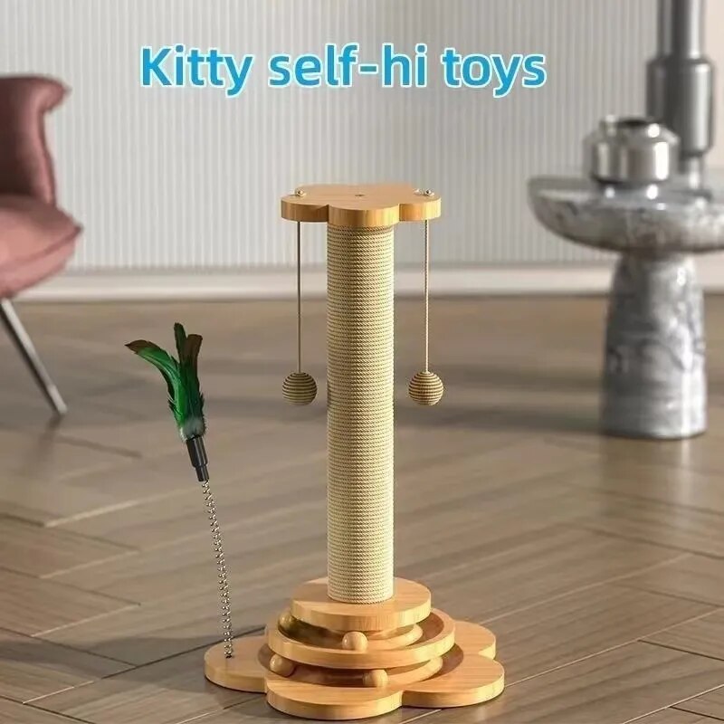 Double-Tier Cat Scratching Post Tower