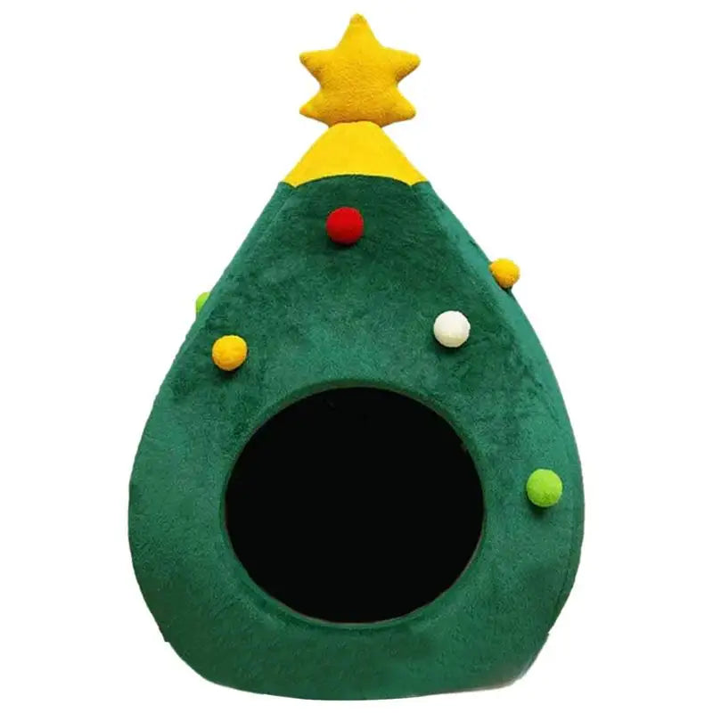 Christmas Tree Cat House  -  with Removable Cushion