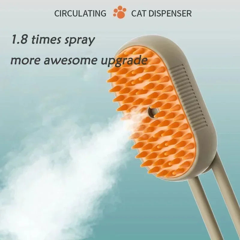 Steam Cat and Dog Brush - 3-in-1  Spray, Massage, and Hair Removal