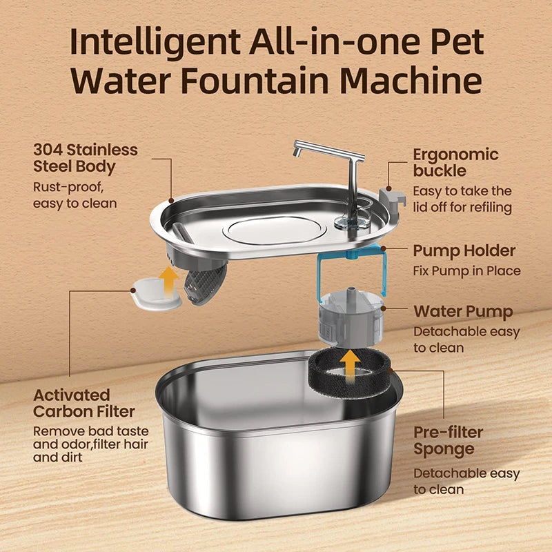3.2L Stainless Steel Water Fountain