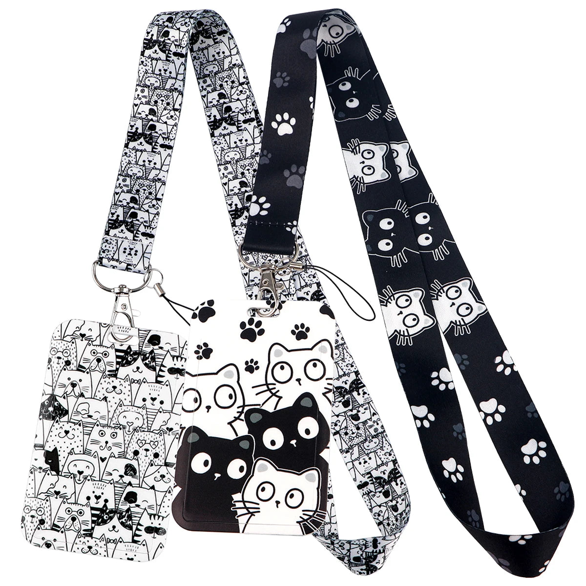 Kawaii Cat Credential Holder - Cute Cat Paw Lanyard for Keys and ID Cards