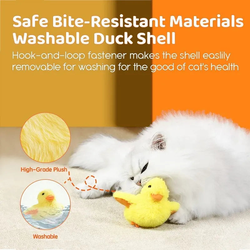 Flapping Duck Interactive Electric Bird Toy with Catnip - Rechargeable and Fun Cat Toy
