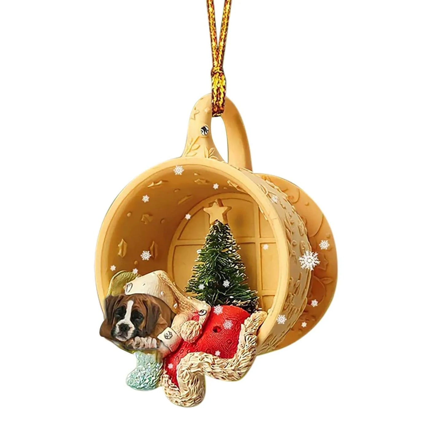 Acrylic Pet Dog Christmas Tree Pendant - Cute Witch Hat Design | Durable, Versatile Holiday Decoration