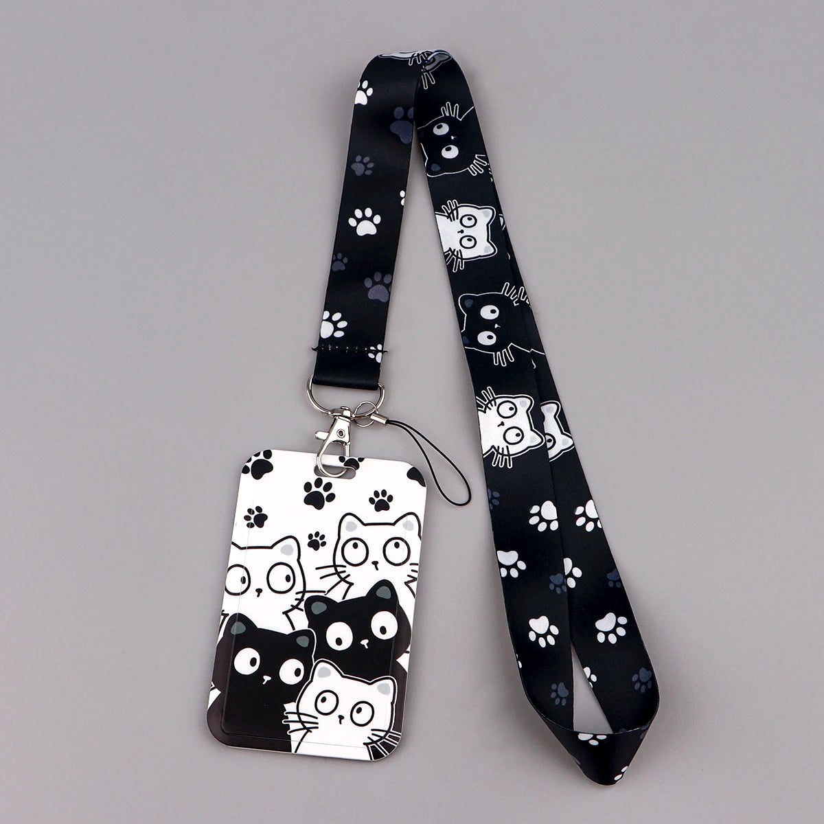 Kawaii Cat Credential Holder - Cute Cat Paw Lanyard for Keys and ID Cards