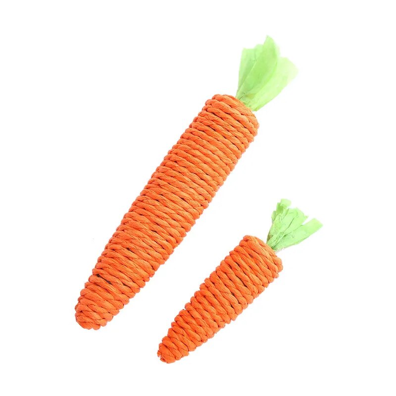 Carrot Cat Toy with Built-in Bell - Paper Rope Chew Fun