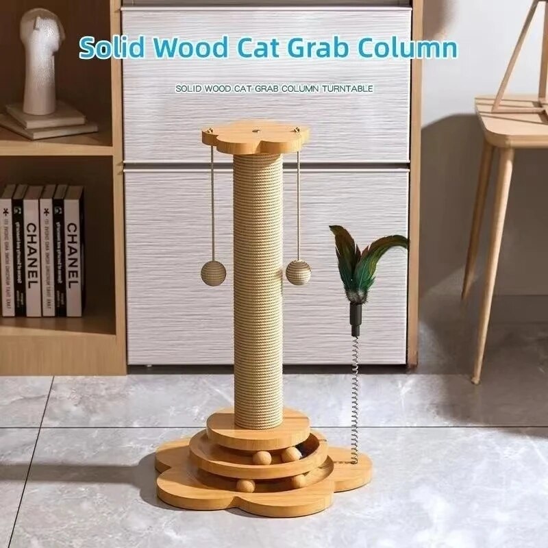 Double-Tier Cat Scratching Post Tower
