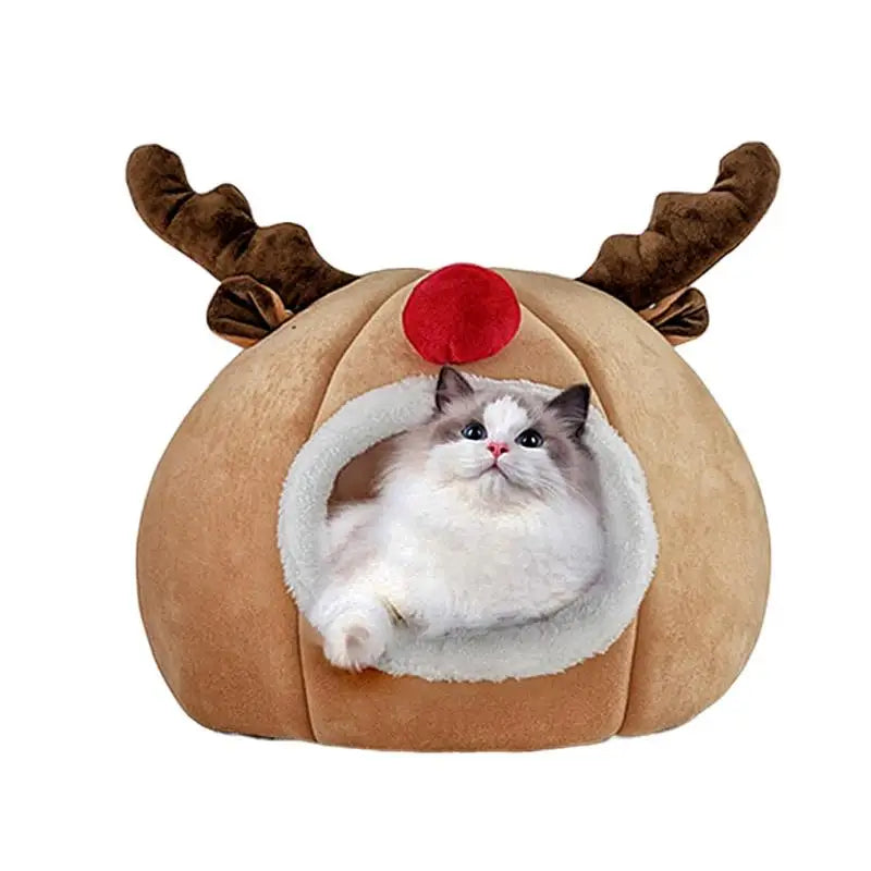 Cozy Christmas Cat Bed - Festive Comfort for Your Furry Friend