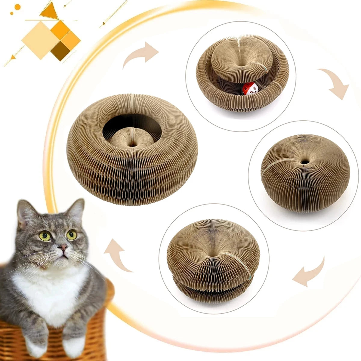 Magic Organ Cat Scratcher: Round Corrugated Scratching Post