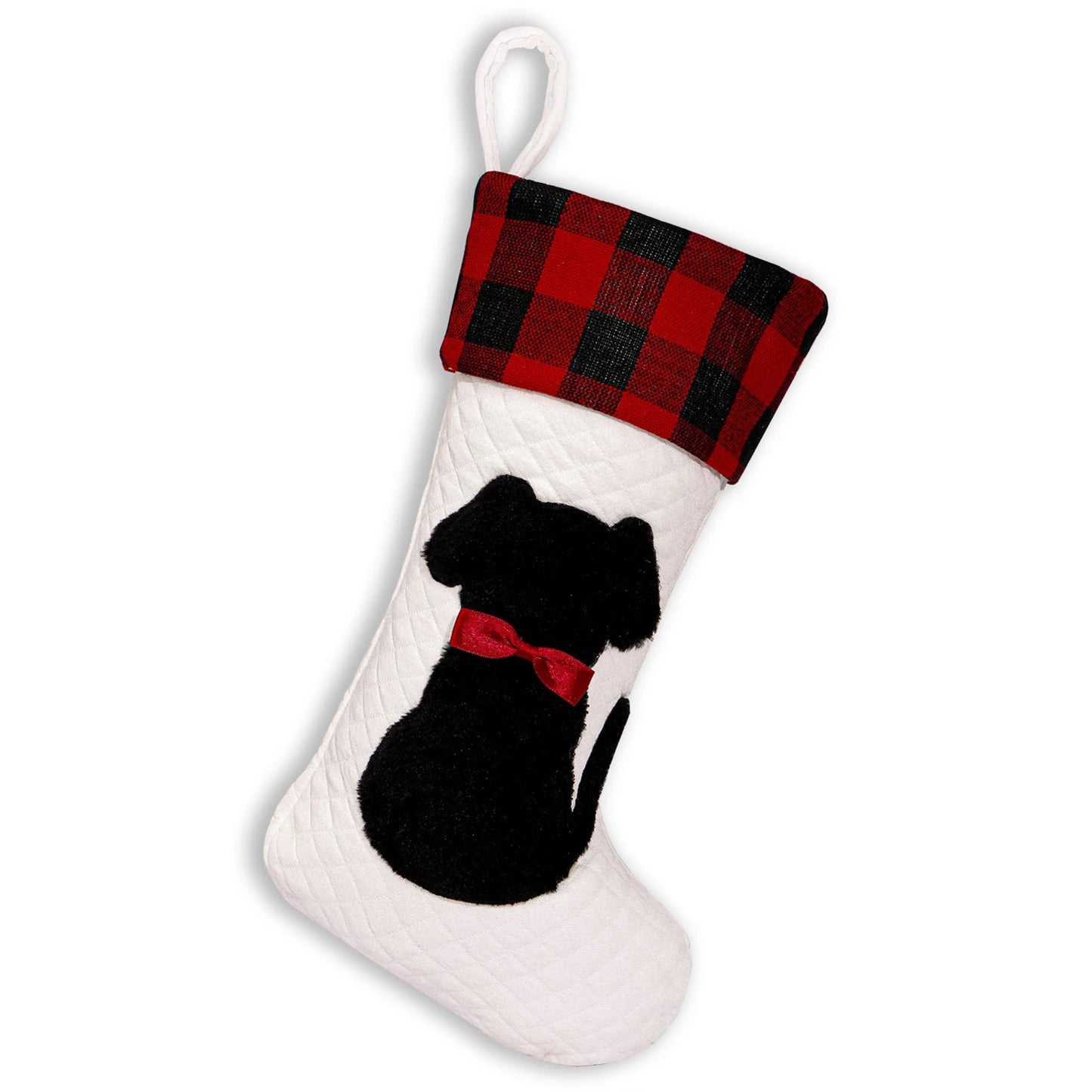 Pet Christmas Stocking Gift Bag - Red Black Checkered