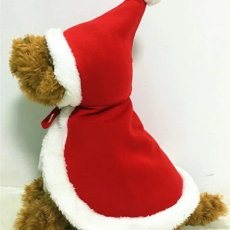 Santa Paws Pet Costume - Festive Christmas Cape and Scarf for Cats and Dogs