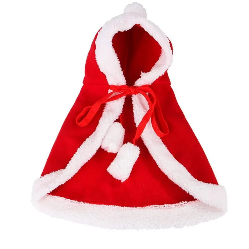 Santa Paws Pet Costume - Festive Christmas Cape and Scarf for Cats and Dogs