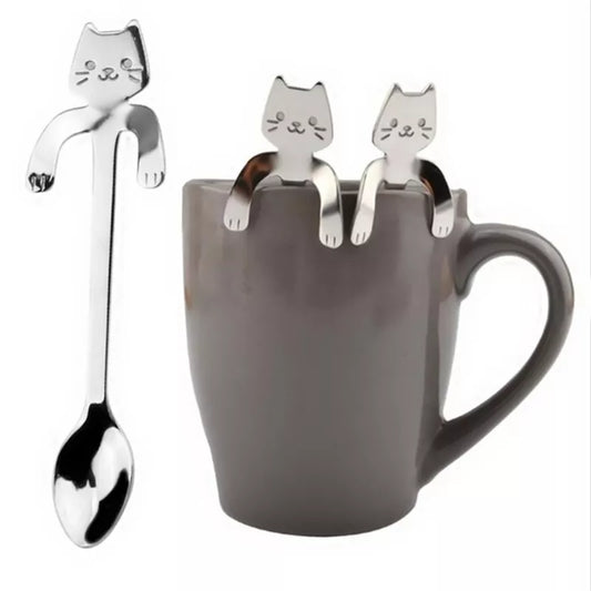 Cute Cat Shape Stainless Steel Coffee Spoon