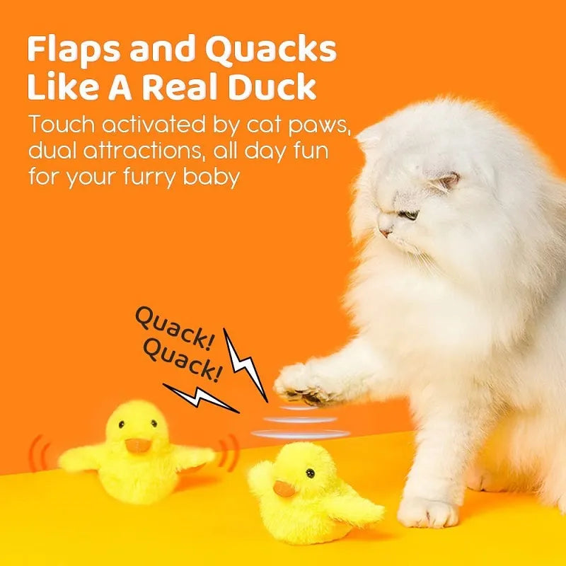Flapping Duck Interactive Electric Bird Toy with Catnip - Rechargeable and Fun Cat Toy