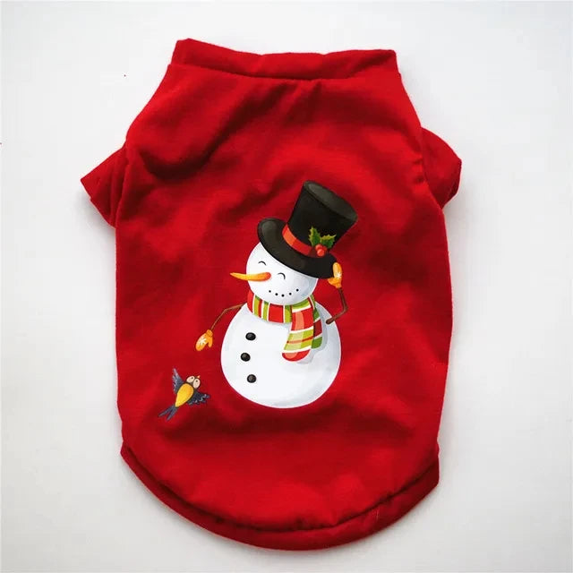 Christmas and New Year Pet Clothes - Warm Cotton Costume for Small to Medium Dogs and Cats