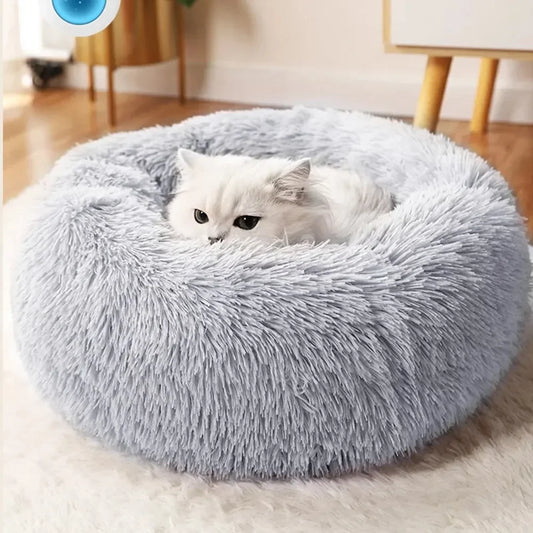 Super Soft Plush Pet Bed - Warm, Cozy Cat and Dog Nest Cushion