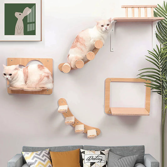 1Pc Cat Tree Wall Mounted Climbing Furniture Wall Hammock and Jumping Platform