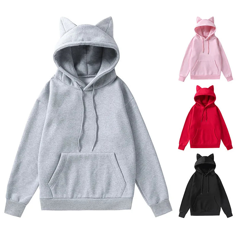 Unisex Cat Ears Hoodie Sweater Pullover - Cute & Fashionable for Men and Women