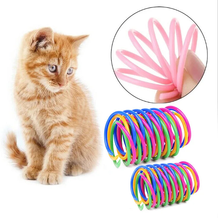 Colorful Coil Springs: Interactive Cat Toy Set