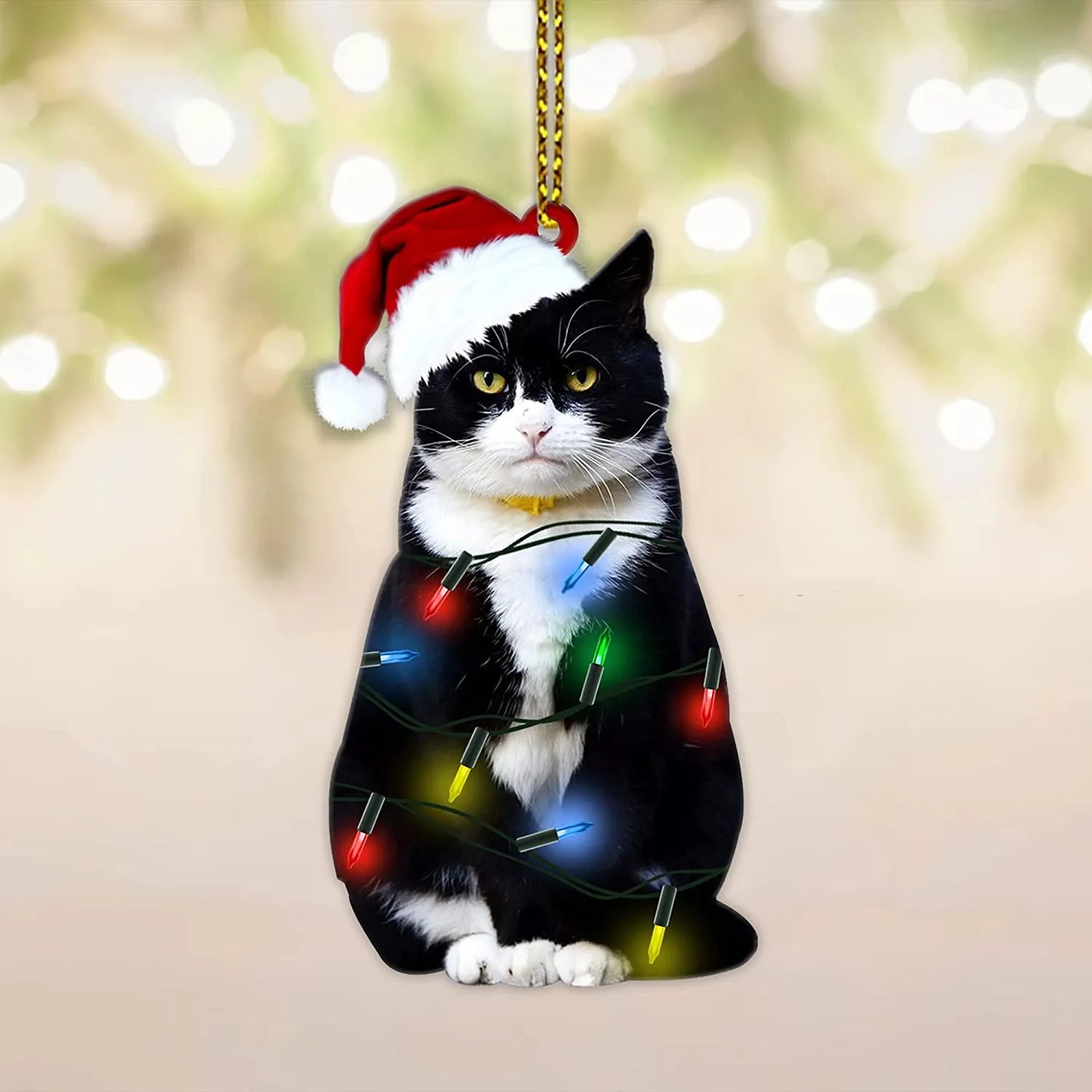 Christmas Tree Cat Decorations - Holiday Kitten Pendant