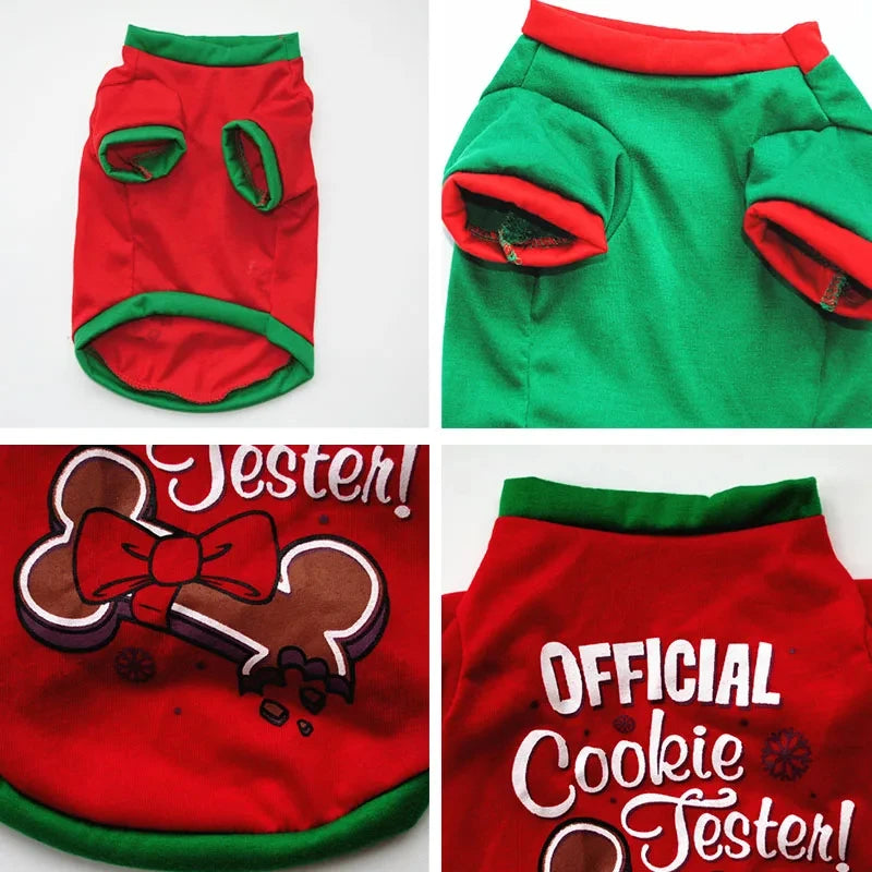 Christmas and New Year Pet Clothes - Warm Cotton Costume for Small to Medium Dogs and Cats