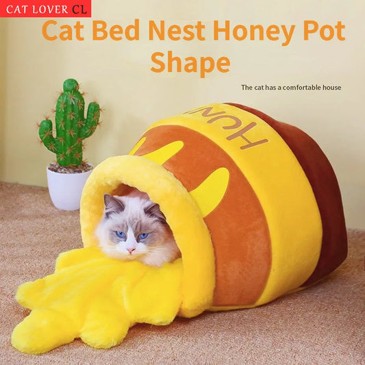 Cozy Honey Jar Cat Bed