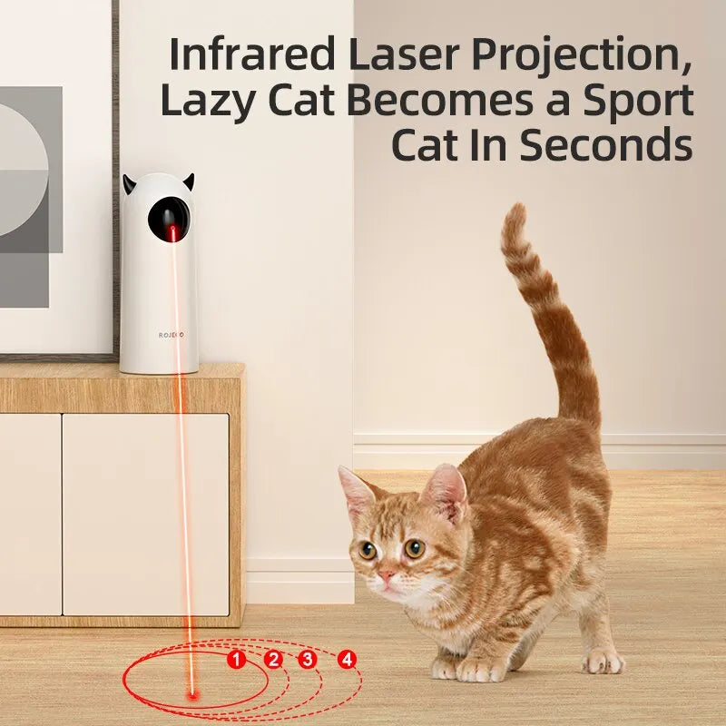 ROJECO Automatic Interactive Cat Toy: LED Laser Teasing