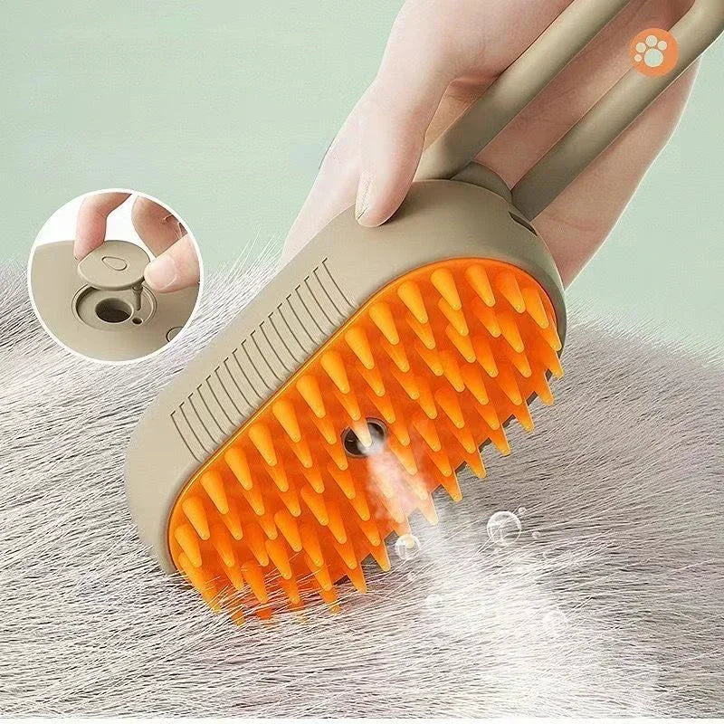 Steam Cat and Dog Brush - 3-in-1  Spray, Massage, and Hair Removal