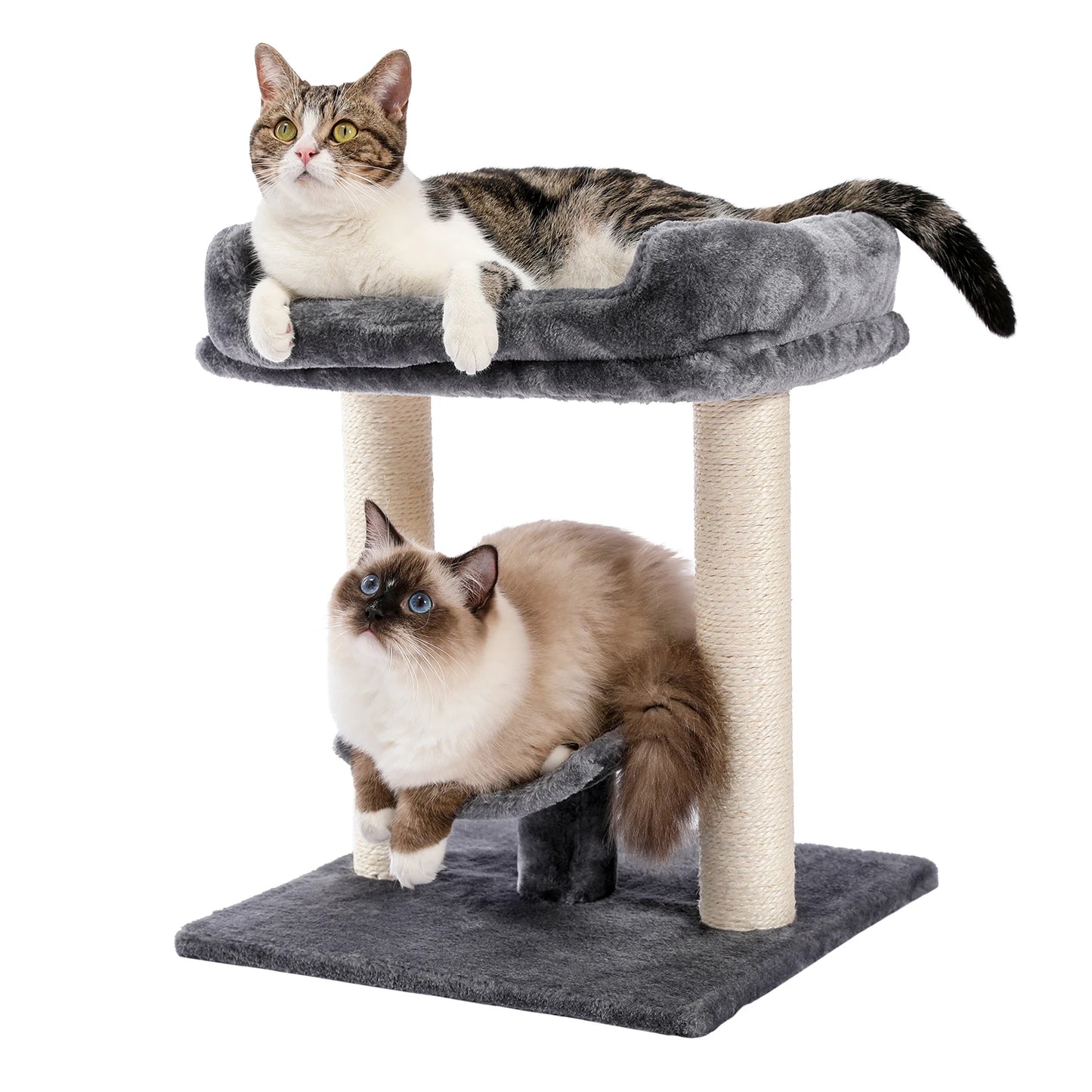 48CM Small Cat Tree with Top Large Perch Bed Curved Platform