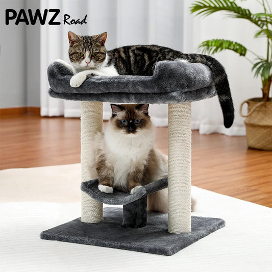 48CM Small Cat Tree with Top Large Perch Bed Curved Platform